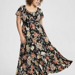 Torrid Supersoft Black Floral Maxi Dress, NWT, Size 1X